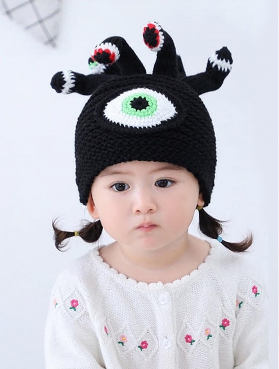 Little Kid's Alien Themed Knitted Hat